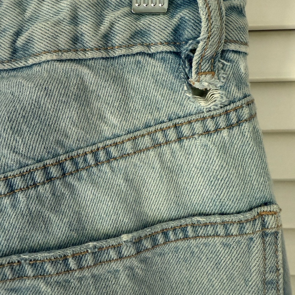 Zara distressed Straight Jeans Wide leg size 4 - Picture 5 of 10